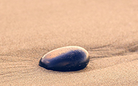 A peaceful stone in the sand